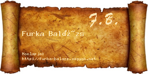 Furka Balázs névjegykártya